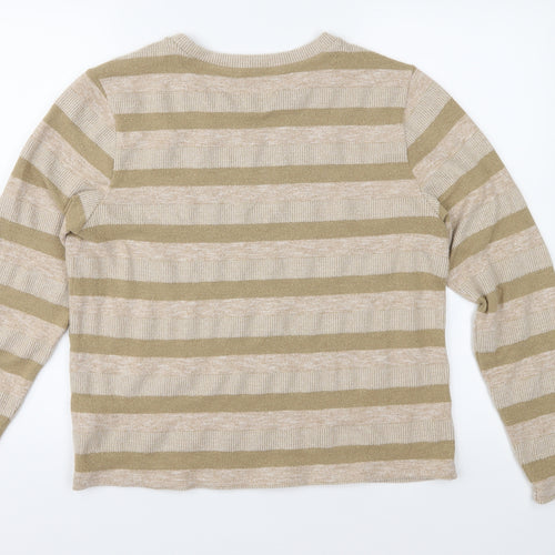 Marks and Spencer Womens Brown Striped Knit Pullover Jumper Size 18
