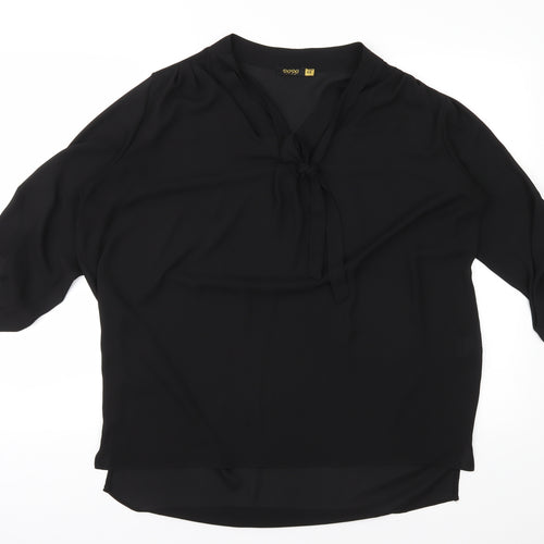Dodo Womens Black  Chiffon Basic Blouse Size 20