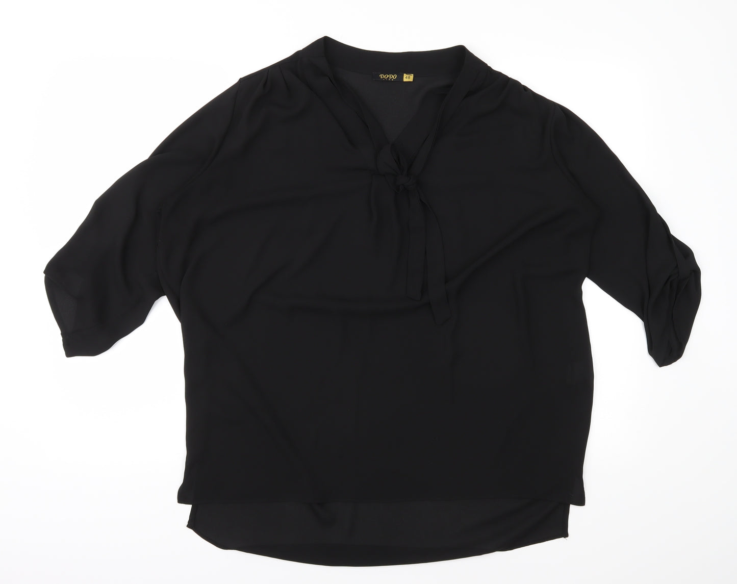 Dodo Womens Black  Chiffon Basic Blouse Size 20