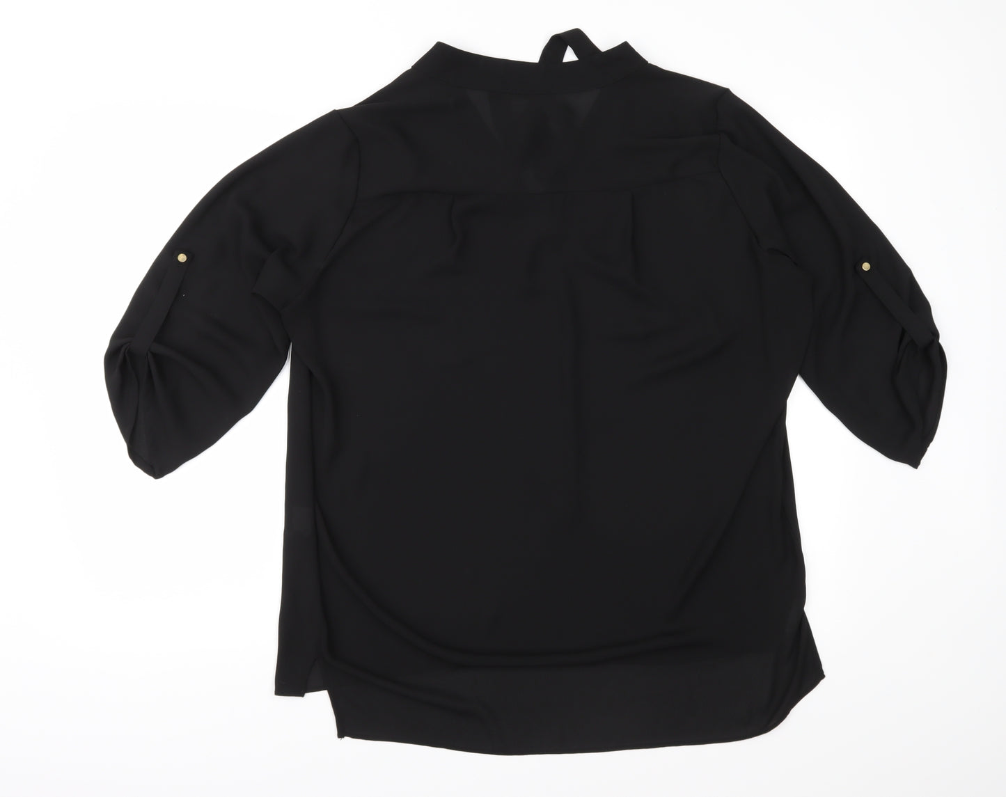 Dodo Womens Black  Chiffon Basic Blouse Size 20