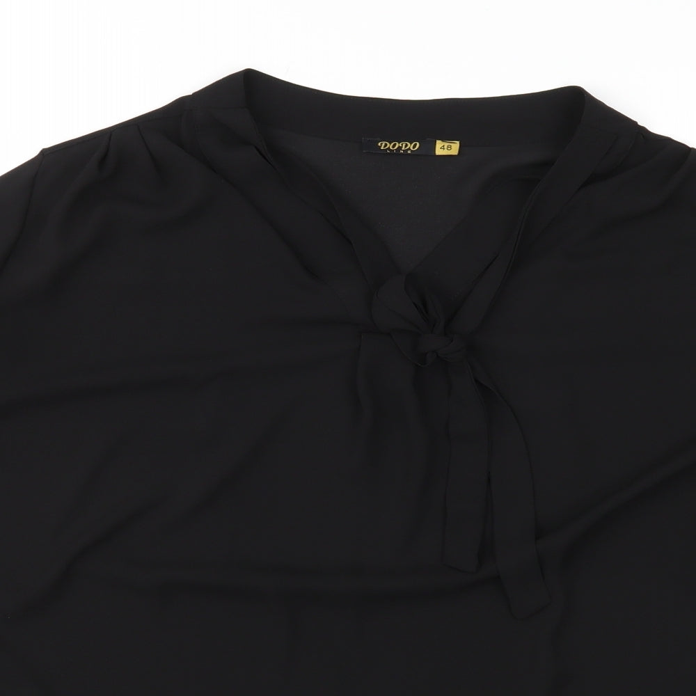 Dodo Womens Black  Chiffon Basic Blouse Size 20