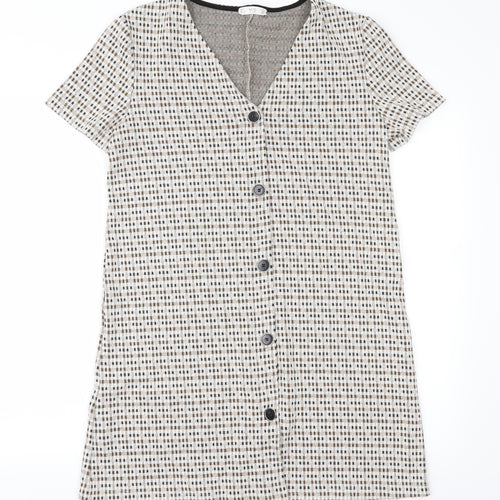 MNG Womens Brown Check  A-Line  Size L