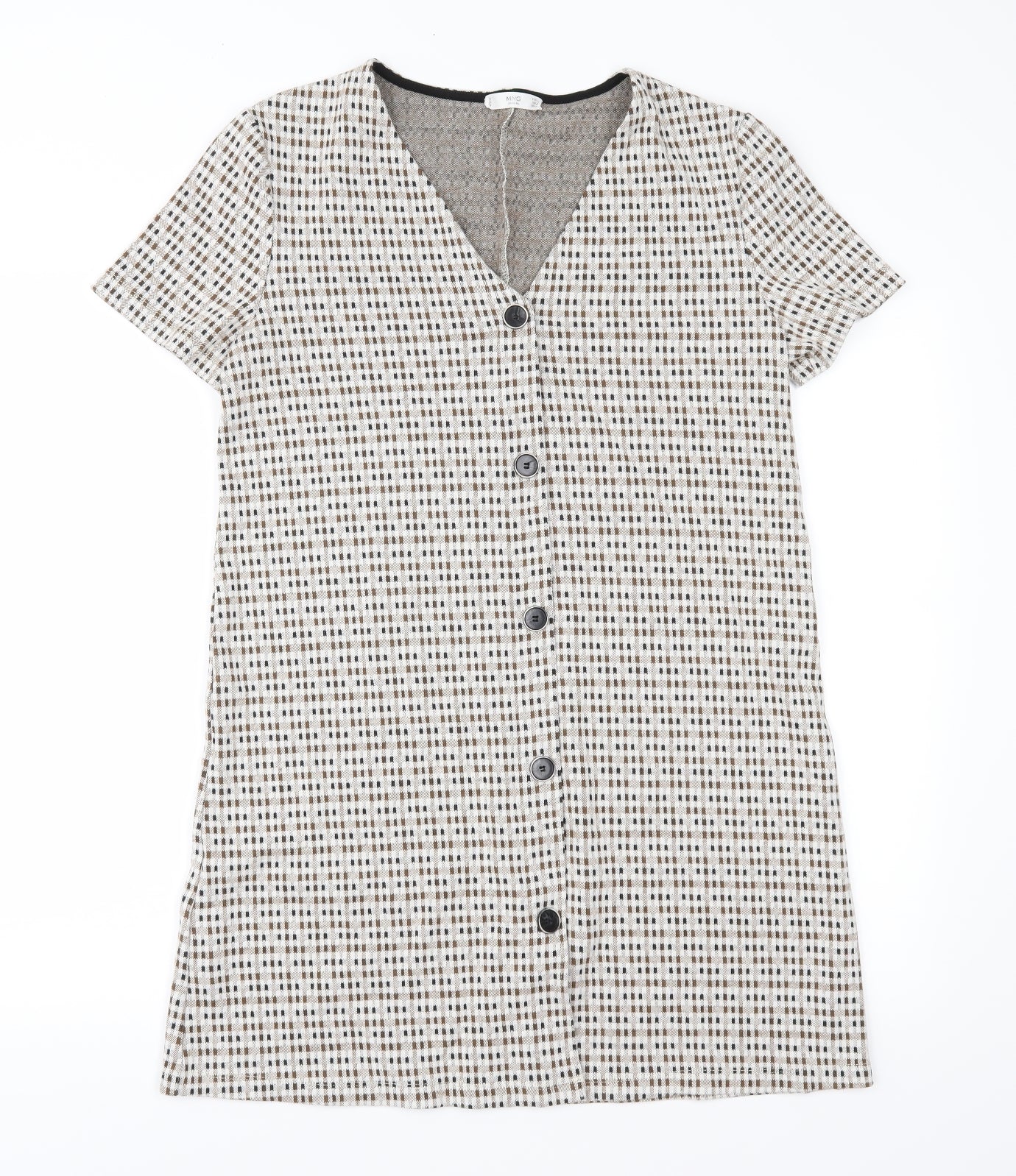 MNG Womens Brown Check  A-Line  Size L