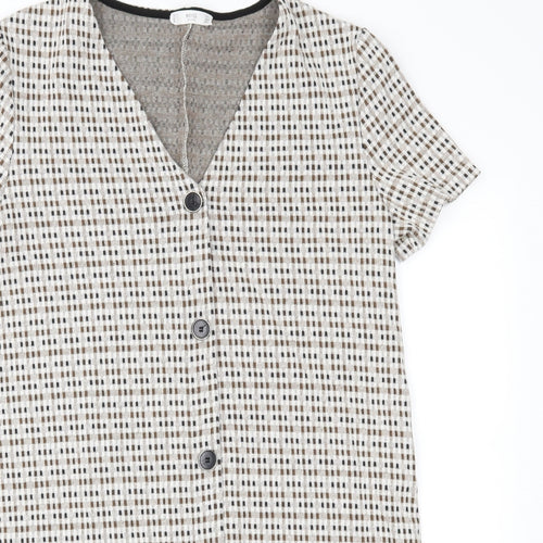 MNG Womens Brown Check  A-Line  Size L