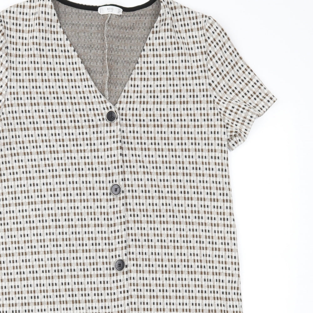 MNG Womens Brown Check  A-Line  Size L