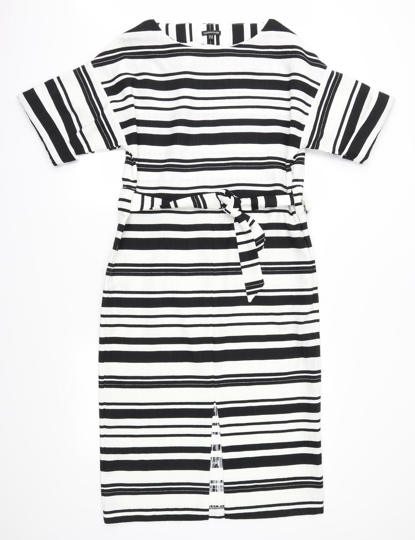 Warehouse Womens Black Striped  Pencil Dress  Size 10