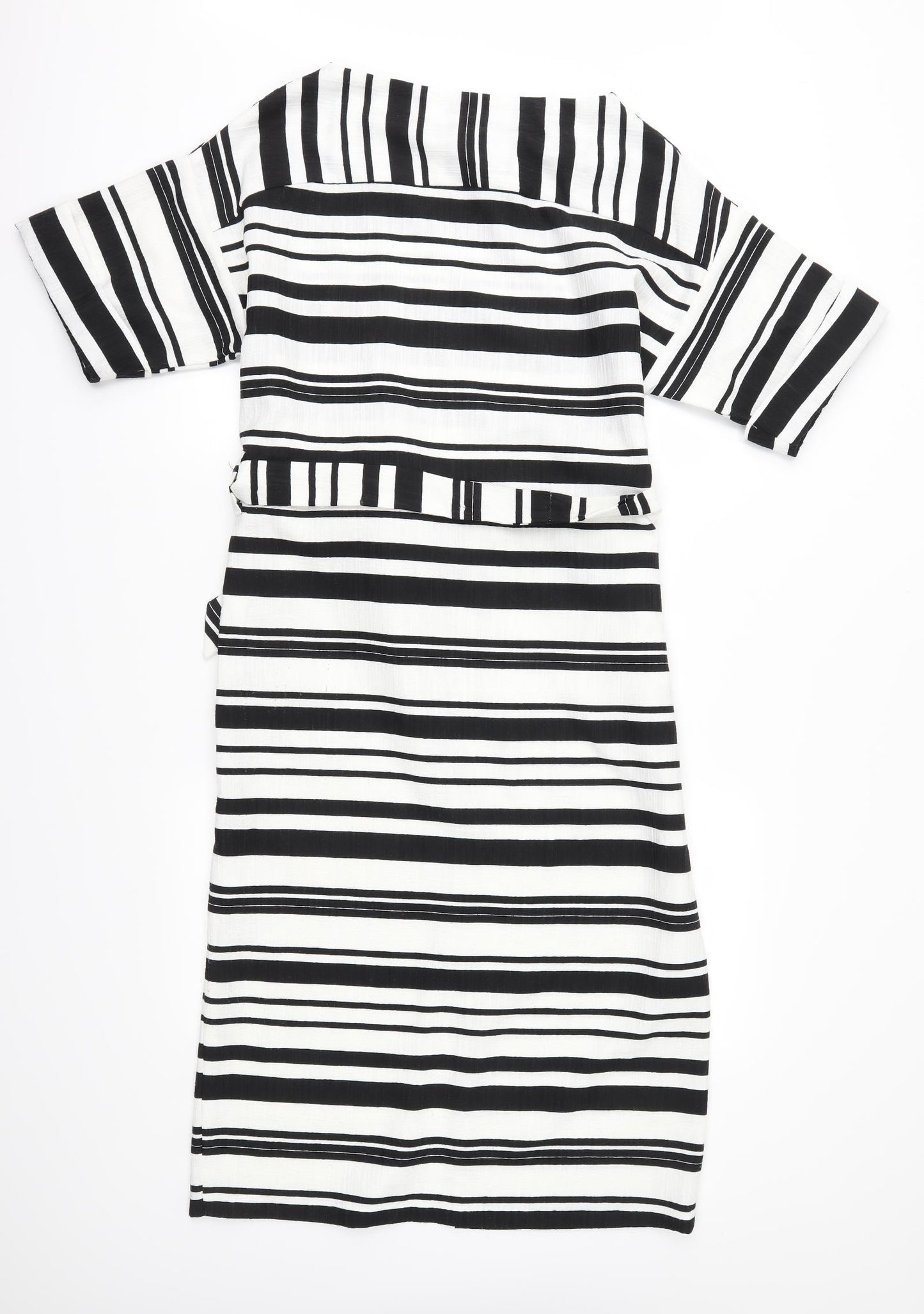 Warehouse Womens Black Striped  Pencil Dress  Size 10