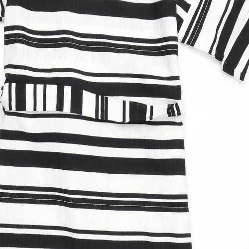 Warehouse Womens Black Striped  Pencil Dress  Size 10