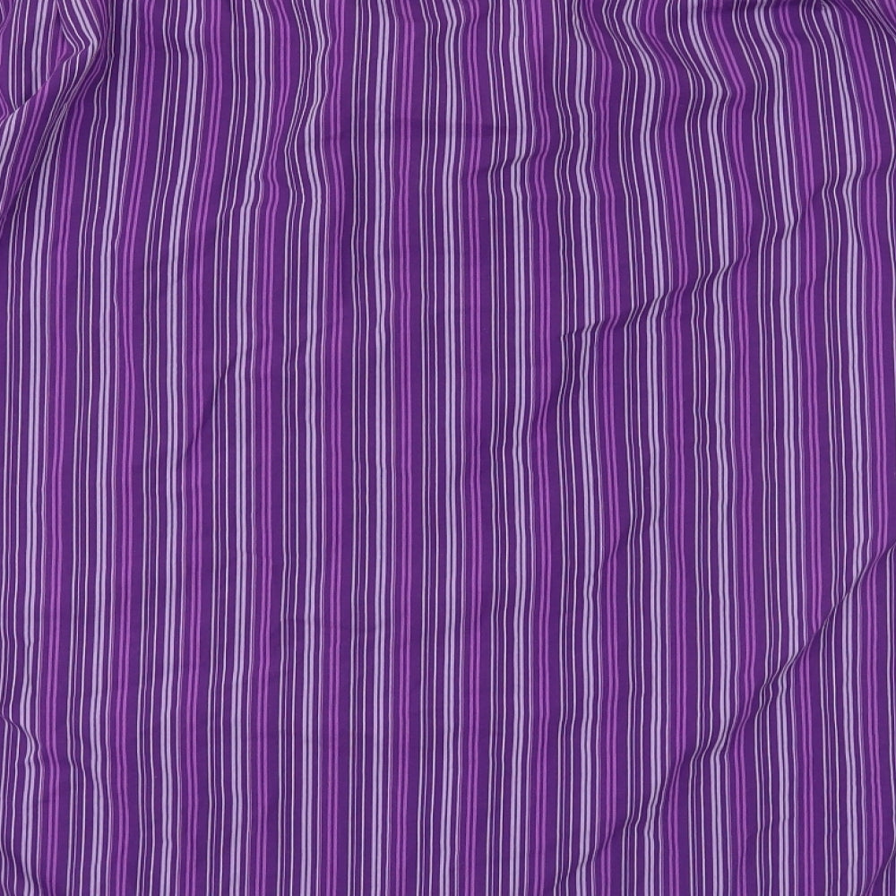 Dimensions Mens Purple Striped   Button-Up Size 16