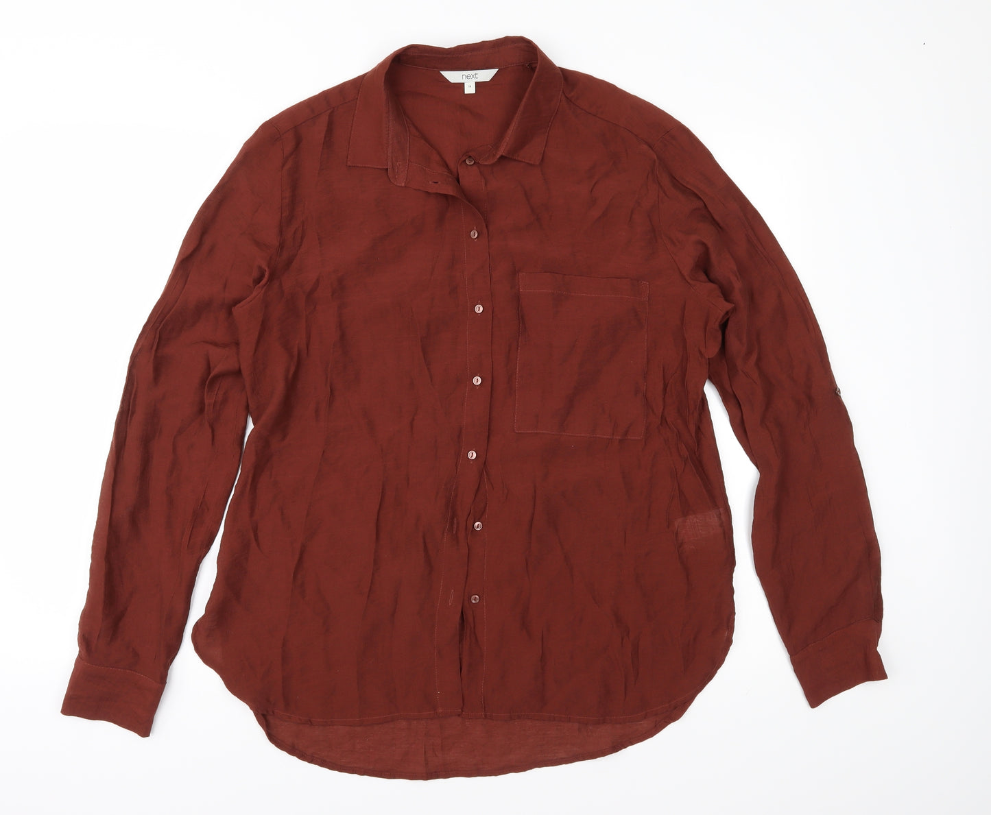 NEXT Womens Brown   Basic Button-Up Size 14
