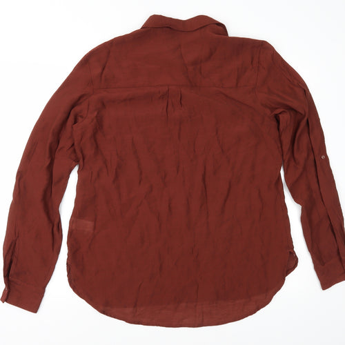 NEXT Womens Brown   Basic Button-Up Size 14