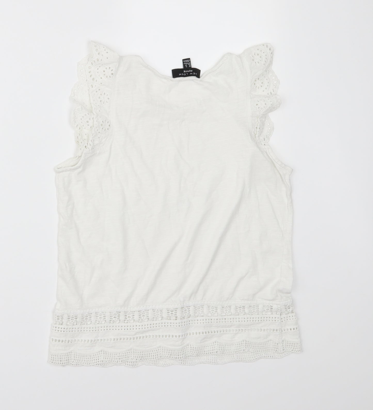 New Look Womens White  Jersey Basic Blouse Size 8