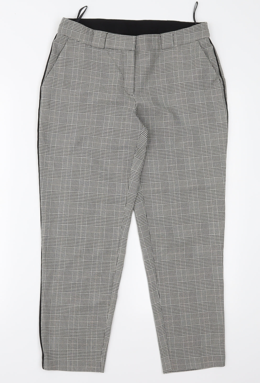 Dorothy Perkins Womens Black Check  Trousers  Size 12 L25 in