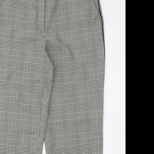 Dorothy Perkins Womens Black Check  Trousers  Size 12 L25 in