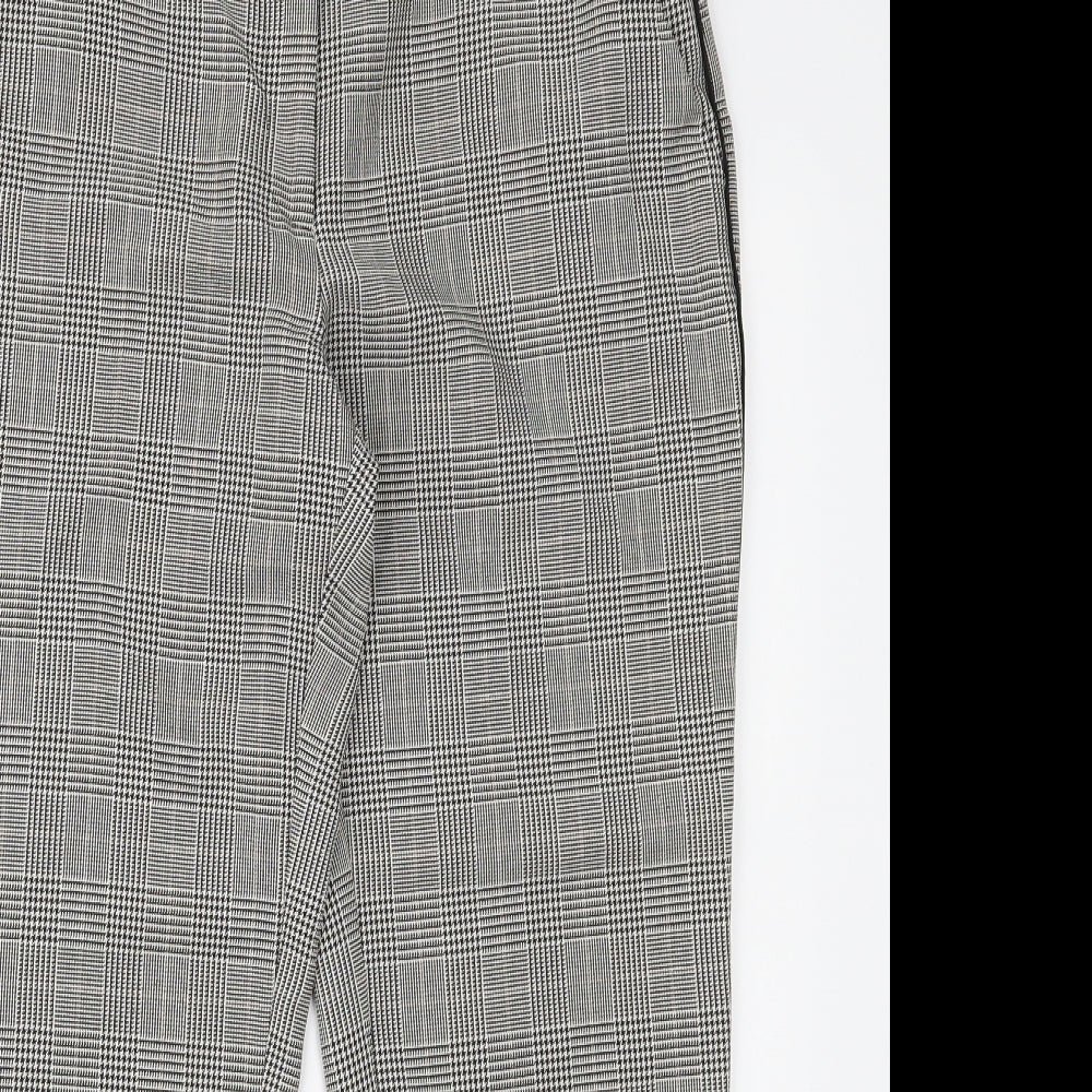 Dorothy Perkins Womens Black Check  Trousers  Size 12 L25 in