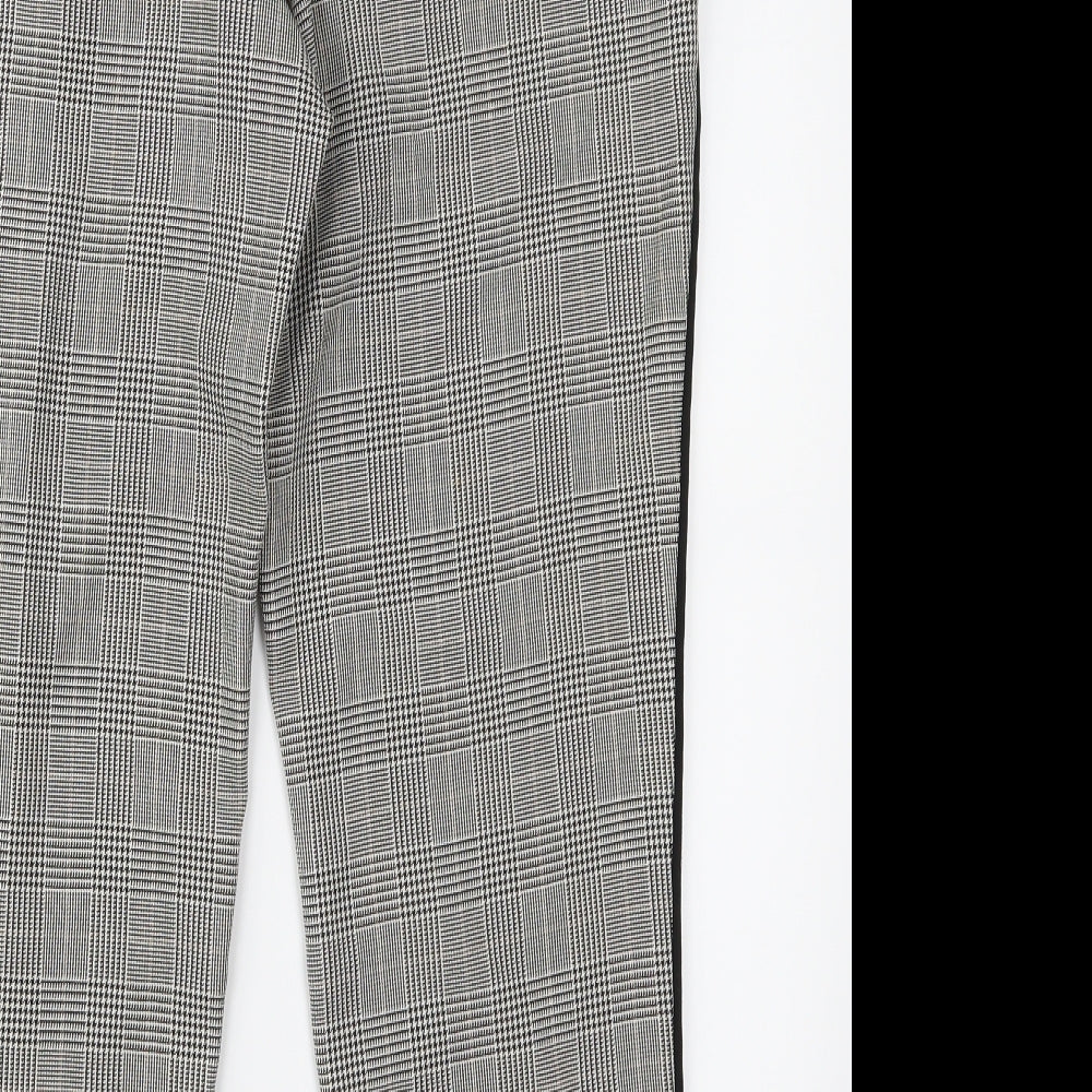 Dorothy Perkins Womens Black Check  Trousers  Size 12 L25 in