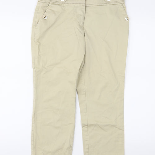 NEXT Womens Beige   Cropped Trousers Size 10 L23 in