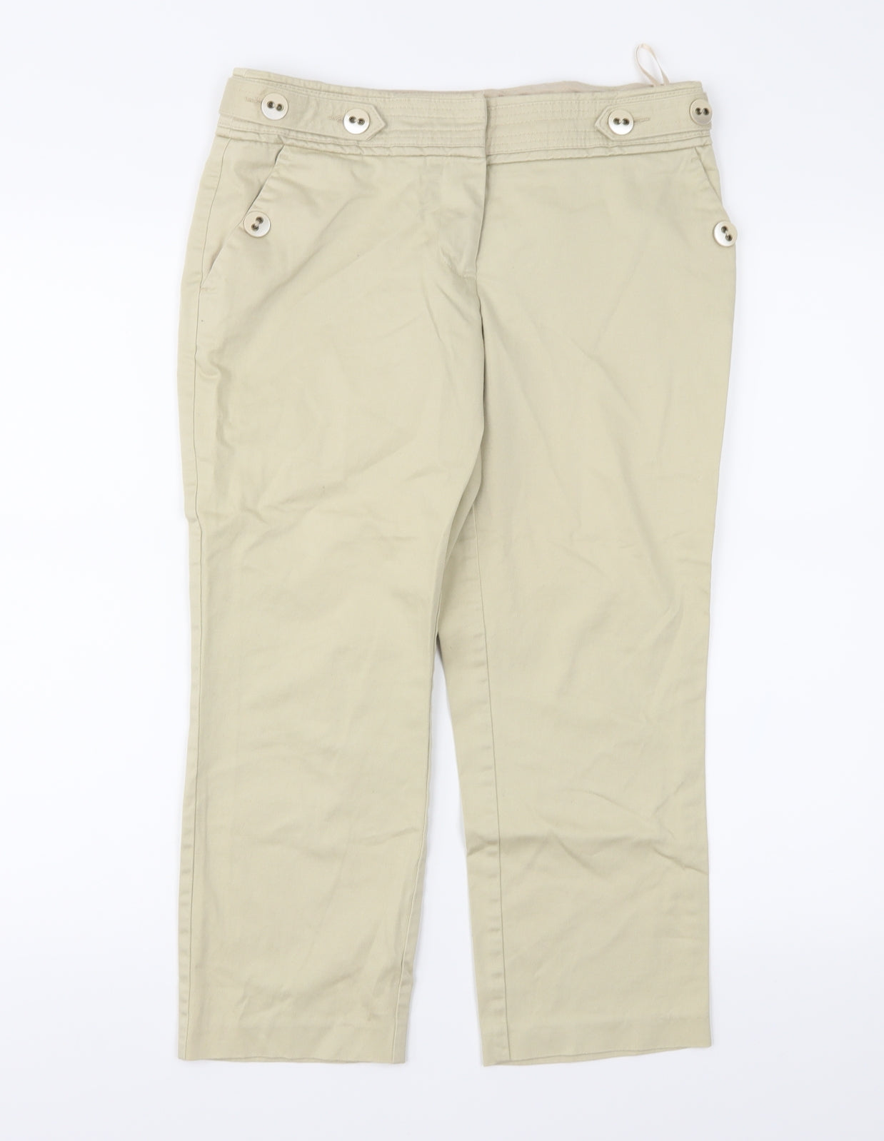 NEXT Womens Beige   Cropped Trousers Size 10 L23 in