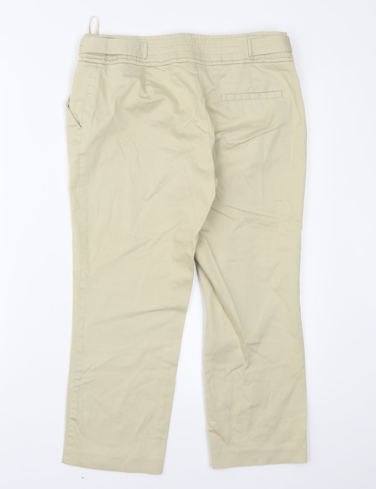 NEXT Womens Beige   Cropped Trousers Size 10 L23 in