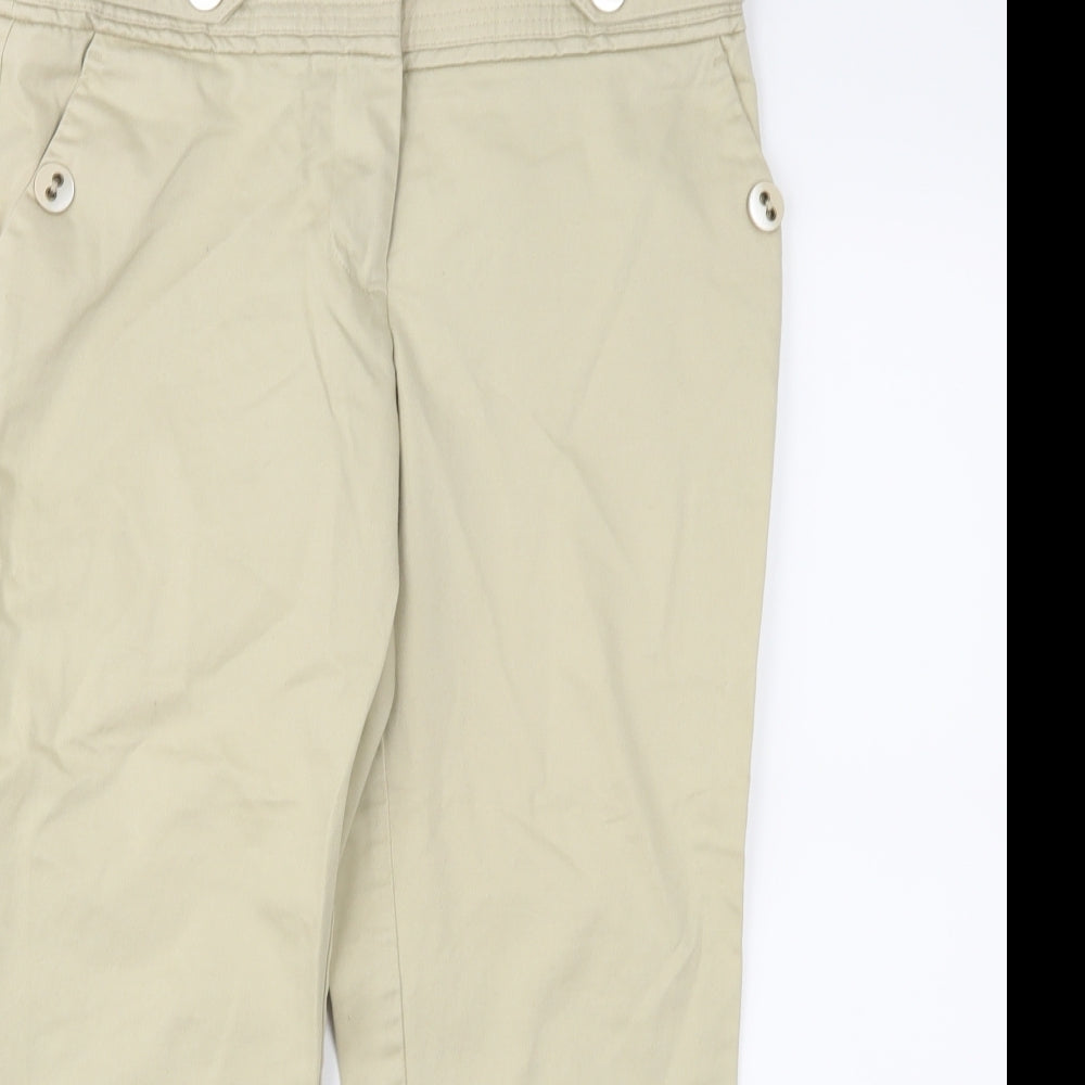 NEXT Womens Beige   Cropped Trousers Size 10 L23 in