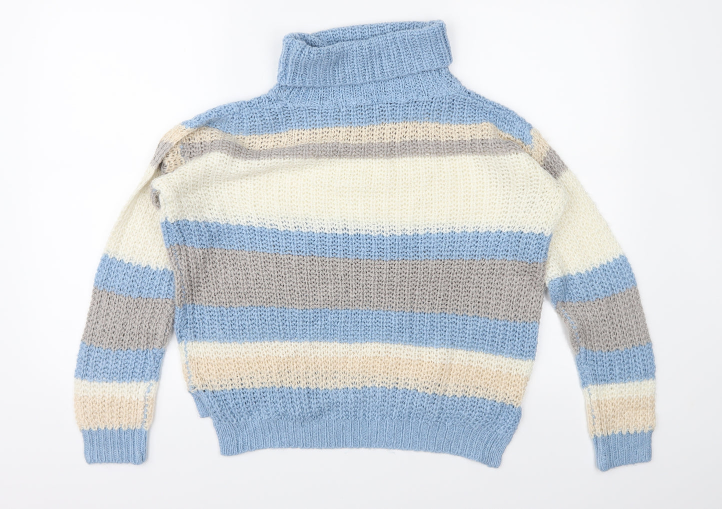 Select Womens Blue Striped Knit Pullover Jumper Size 8