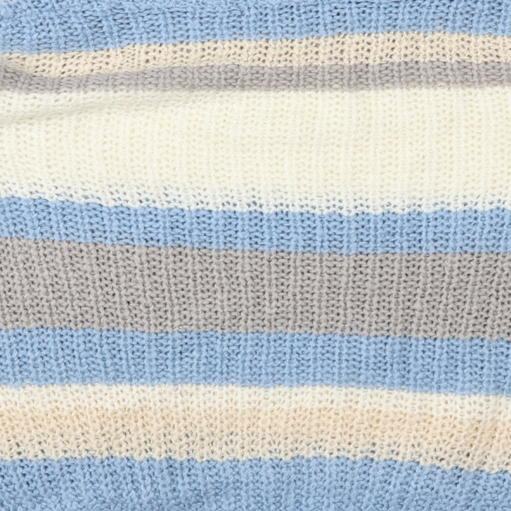 Select Womens Blue Striped Knit Pullover Jumper Size 8