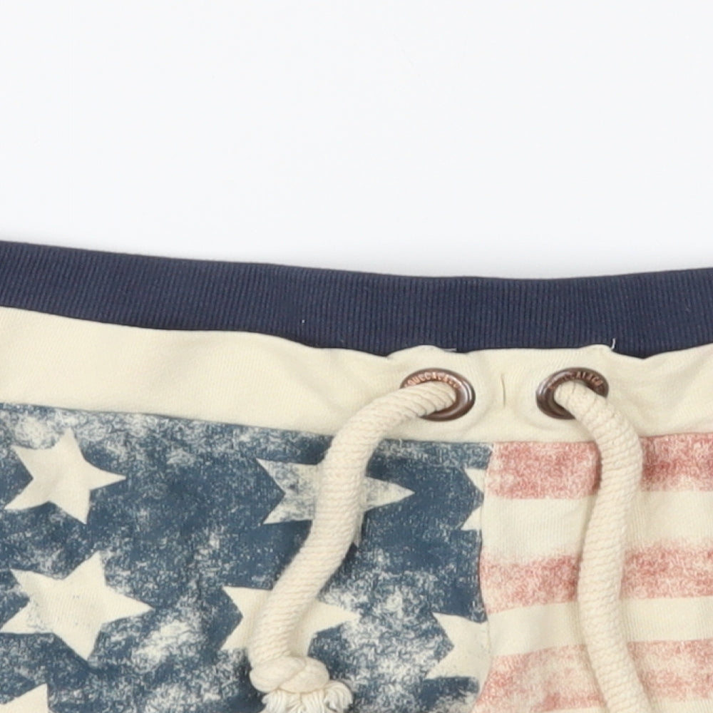 SoulCal&Co Womens Beige Striped Jersey Sweat Shorts Size 14