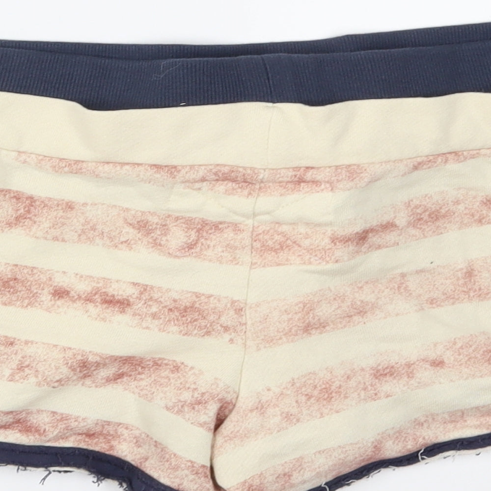 SoulCal&Co Womens Beige Striped Jersey Sweat Shorts Size 14