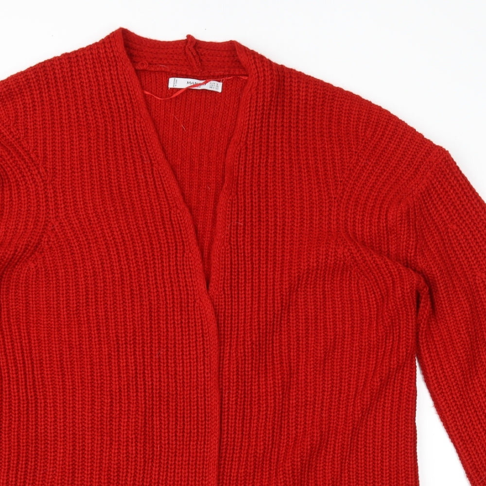 Mango Womens Red  Knit Cardigan Jumper Size S