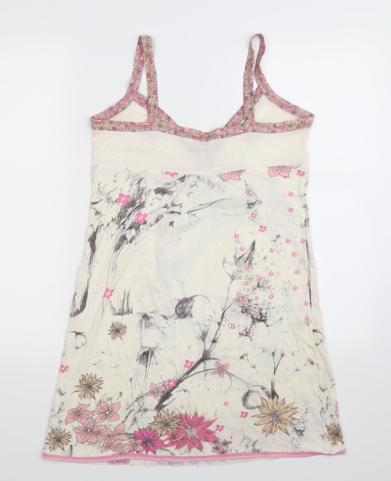 Miss Selfridge Womens White Floral  Tank Dress  Size 12