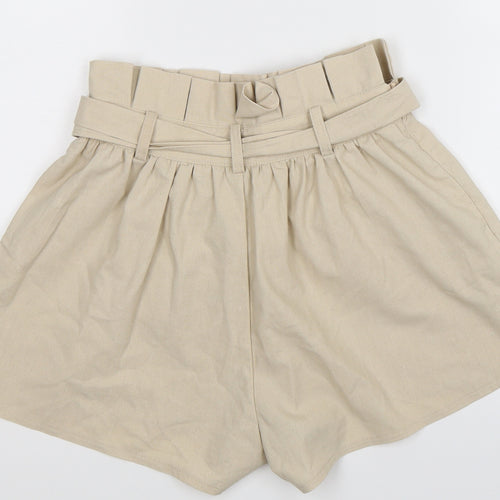 PRETTYLITTLETHING Womens Beige   Hot Pants Shorts Size 4