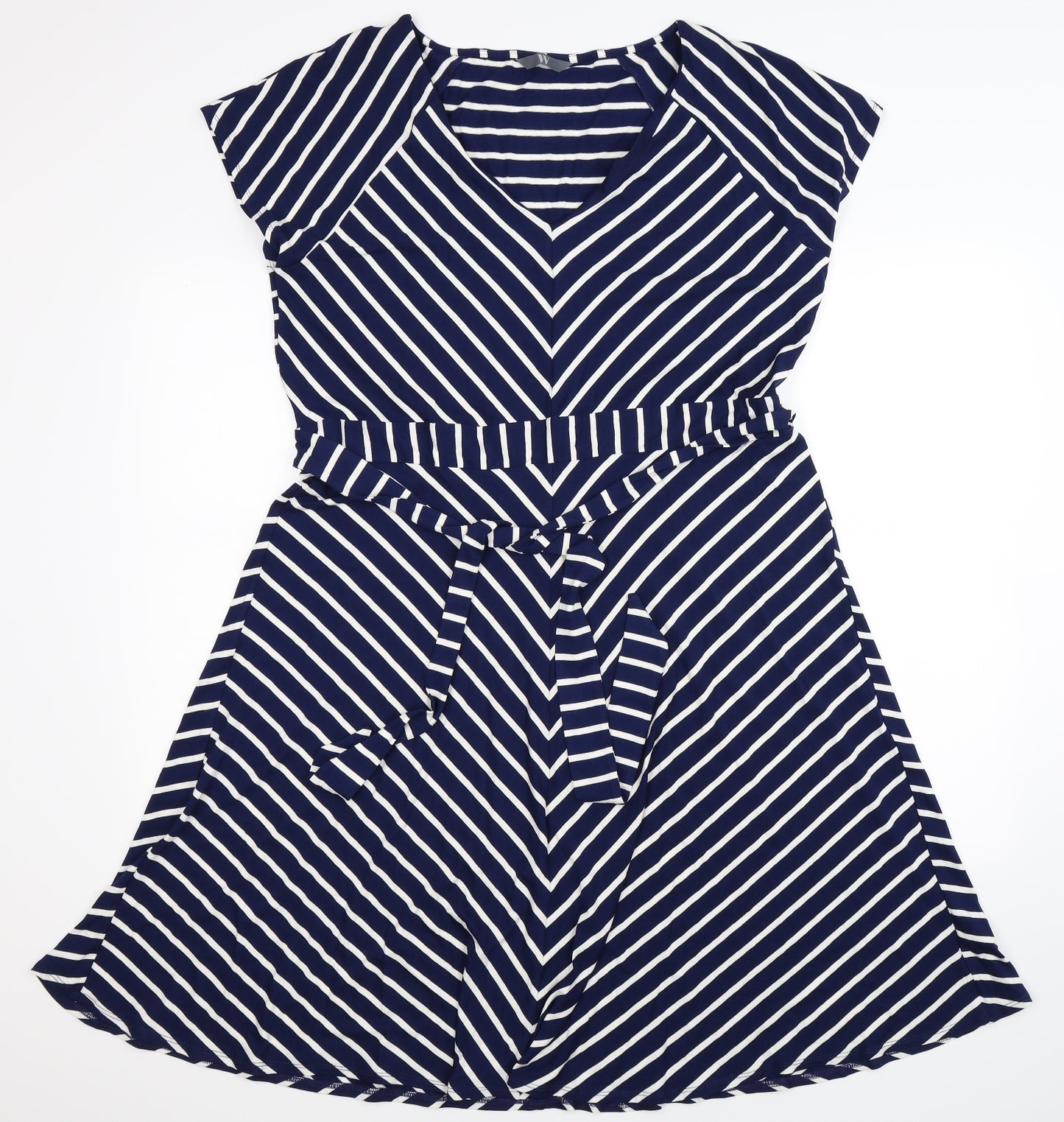 BHS Womens Blue Striped  Fit & Flare  Size 20