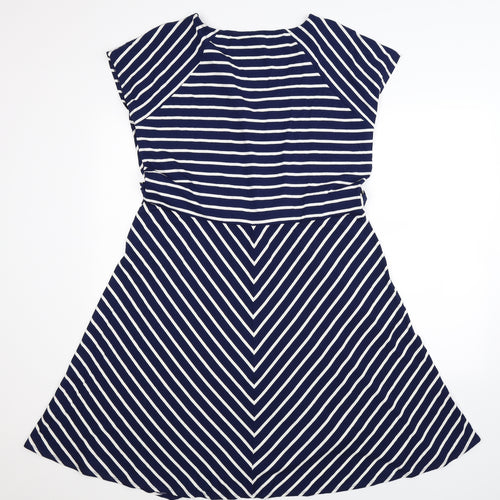 BHS Womens Blue Striped  Fit & Flare  Size 20