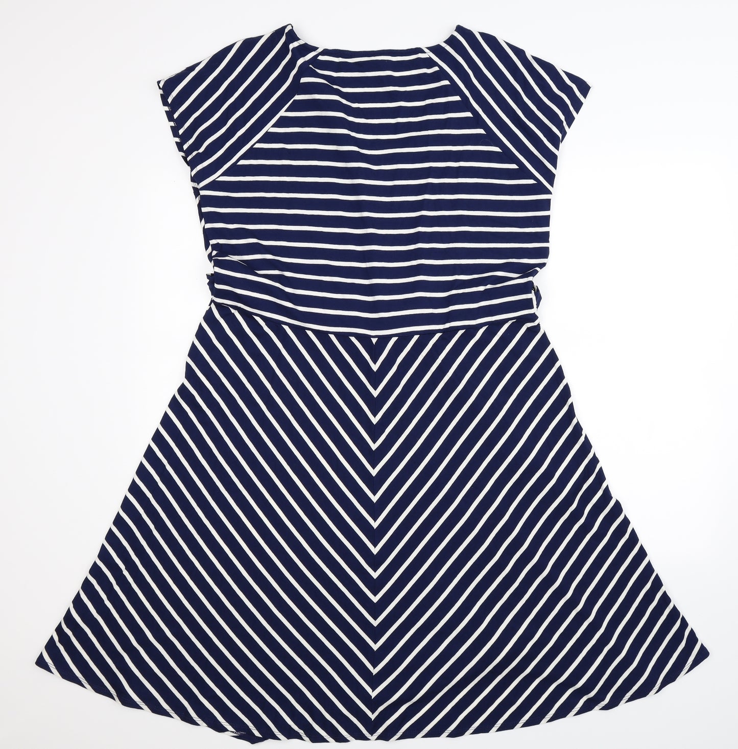 BHS Womens Blue Striped  Fit & Flare  Size 20