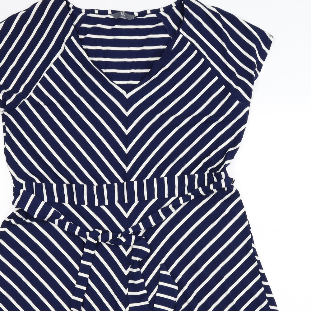 BHS Womens Blue Striped  Fit & Flare  Size 20