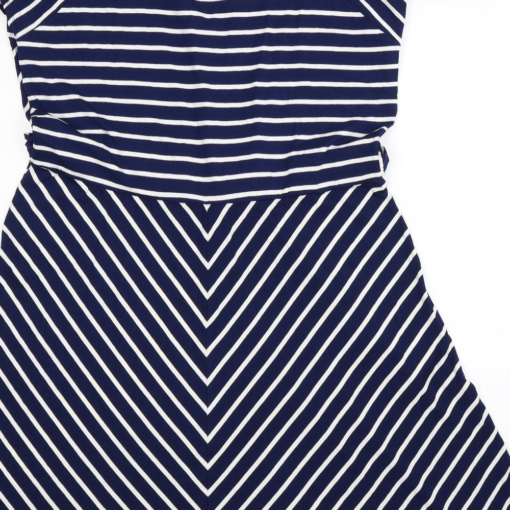 BHS Womens Blue Striped  Fit & Flare  Size 20