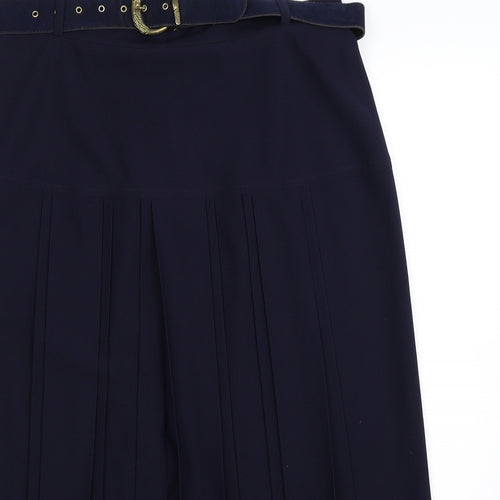 Preworn Womens Blue   Pleated Skirt Size 16
