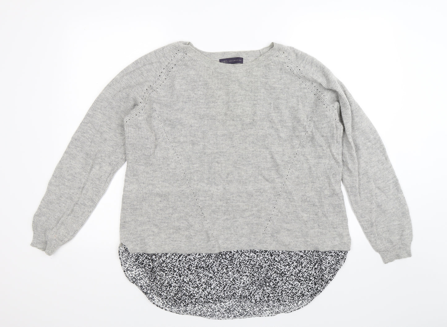 Marks and Spencer Womens Grey  Knit Pullover Jumper Size 20