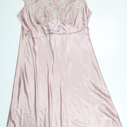 Secrets Womens Pink Solid Satin Babydoll Dress Size 2XL