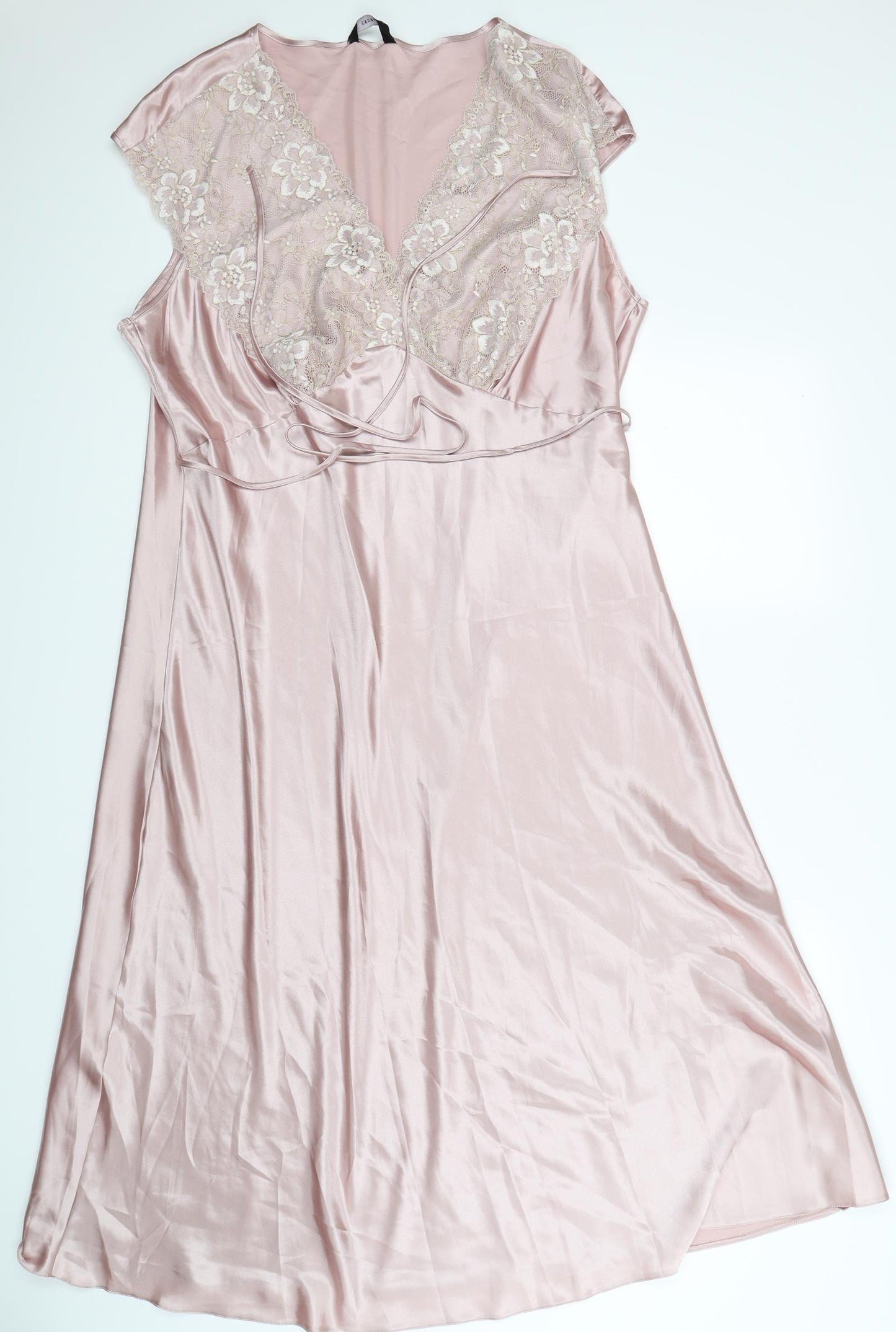 Secrets Womens Pink Solid Satin Babydoll Dress Size 2XL