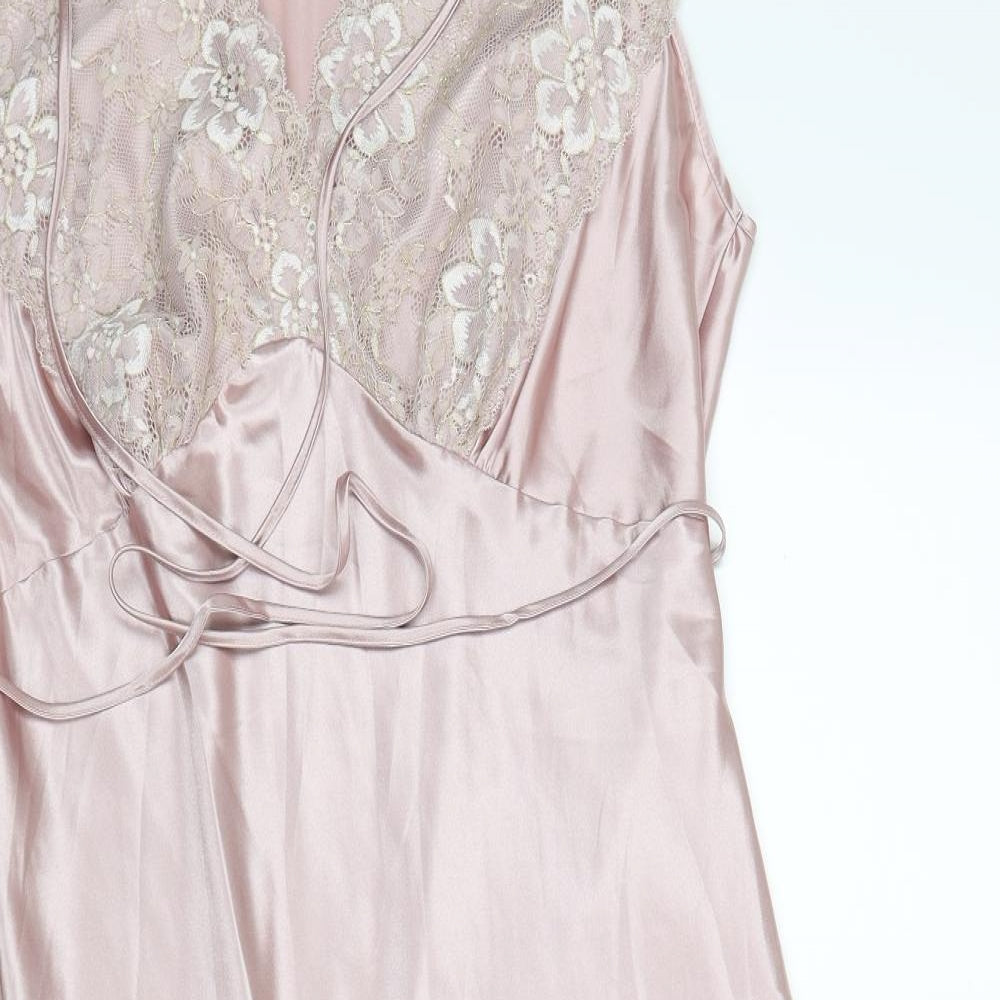 Secrets Womens Pink Solid Satin Babydoll Dress Size 2XL