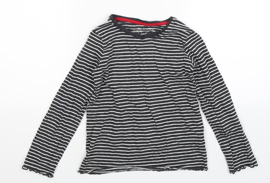 NEXT Girls Grey Striped  Pullover Jumper Size 7 Years