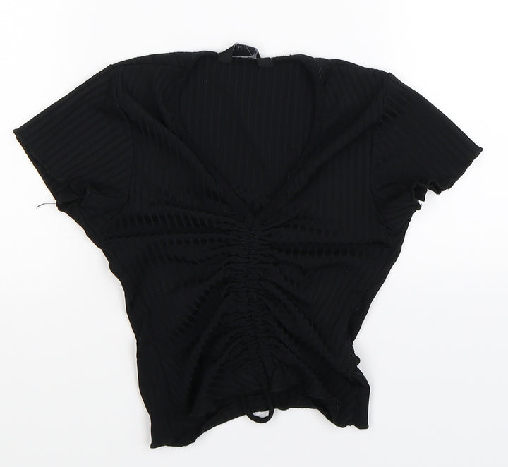 New Look Womens Black   Cropped T-Shirt Size 8