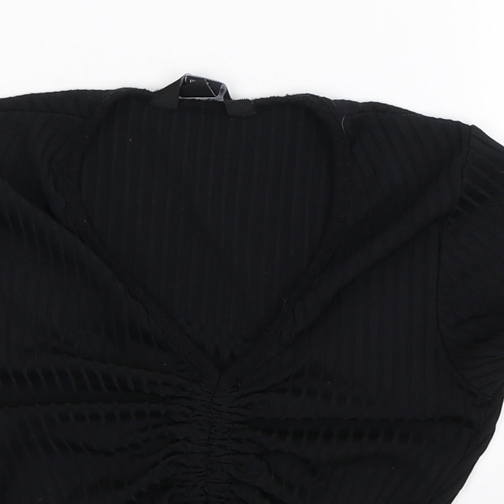 New Look Womens Black   Cropped T-Shirt Size 8