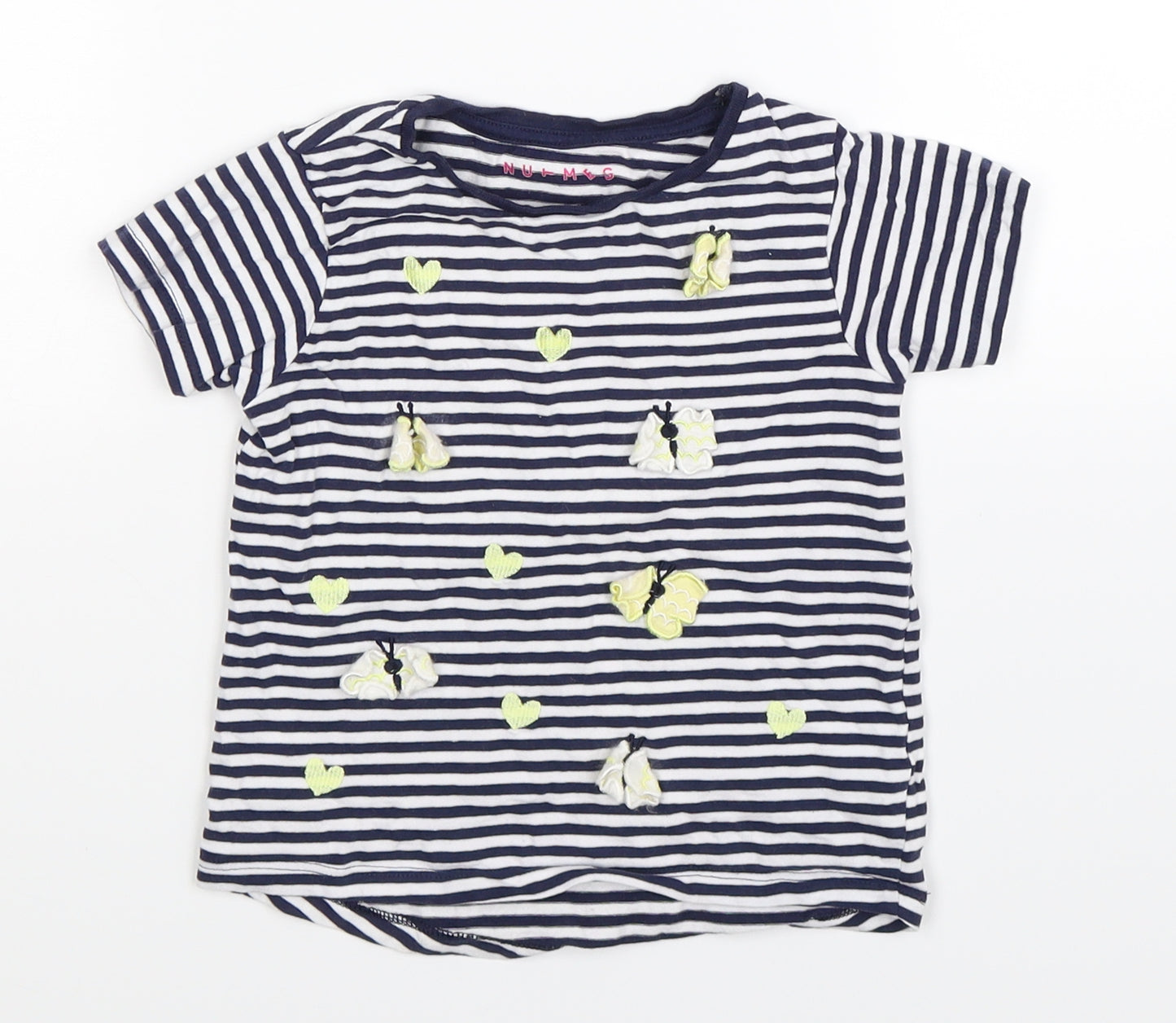 Nutmeg Girls Multicoloured Striped  Basic T-Shirt Size 3-4 Years