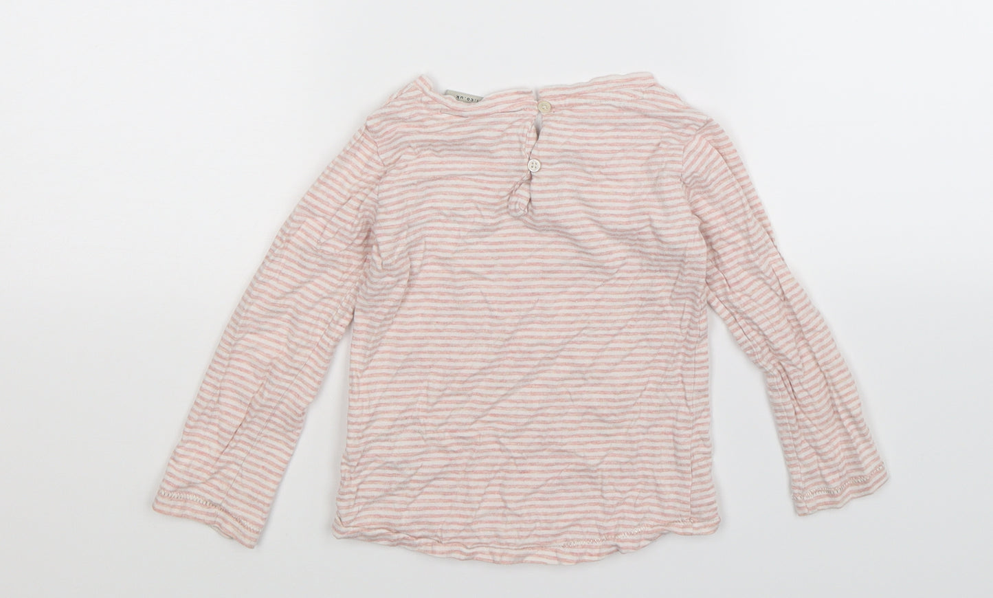 NEXT Girls Pink Striped  Basic T-Shirt Size 3 Years