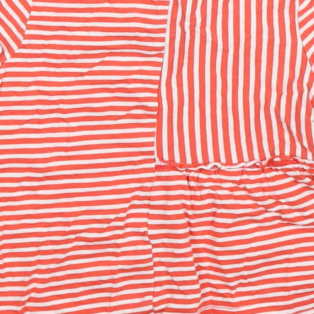 NEXT Girls Red Striped  Basic T-Shirt Size 3-4 Years  - Assymetric