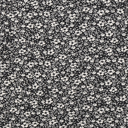 TU Girls Black Floral  Basic T-Shirt Size 7 Years