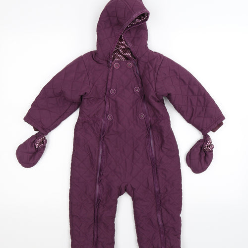 Marks and Spencer Baby Purple   Coverall One-Piece Size 12-18 Months