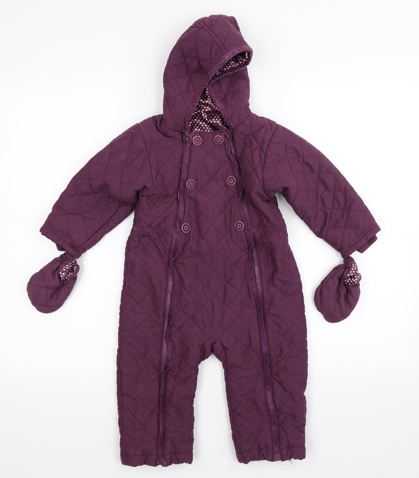 Marks and Spencer Baby Purple   Coverall One-Piece Size 12-18 Months